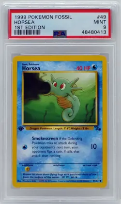 Pokemon 1st Edition Horsea 49/62 Fossil PSA 9 MINT - Image 3