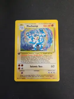 Pokemon TCG Machamp Holo 1st Edition Base Set #8/102 MP-LP - Image 1
