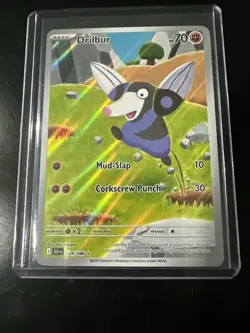 Drilbur 124/086 Pokemon Black Bolt Illustration Rare Full Art Holo NM - Image 3