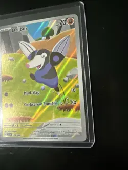 Drilbur 124/086 Pokemon Black Bolt Illustration Rare Full Art Holo NM - Image 4