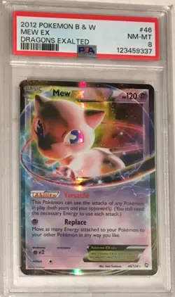 2012 Pokemon Black & White Dragons Exalted PSA 8 Mew EX Ultra Rare HOLO #46 - Image 1