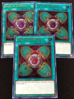Yugioh Ring of Defense LCKC-EN033 1ST Ultra x3 (NM) - Image 1