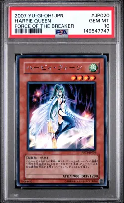 2007 YU-GI-OH! JAPANESE FORCE OF THE BREAKER #JP020 HARPIE QUEEN PSA 10 - Image 1