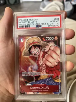 2024 ONE PIECE PREMIUM COLLECTION BANDAI GAMES FEST #001 MONKEY D. LUFFY PSA 10 - Image 1