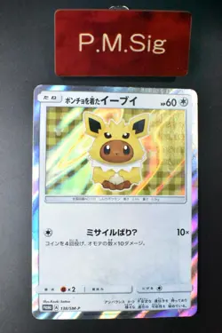 Poncho Wearing Eevee 138/SM-P Eevee Mega Campaign Promo 2017 Pokemon Card - Image 1