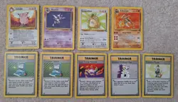 Pokemon Card Lot of Rare Base, Jungle, Fossil - 9 Cards - LP/MP/HP - Image 1