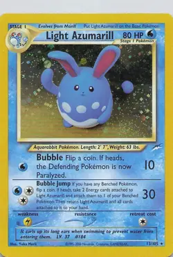 Light Azumarill Holo-Rare - 13/105 Neo Destiny - Pokemon TCG - LP SWIRL 🌀 - Image 1