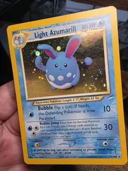 Light Azumarill Holo-Rare - 13/105 Neo Destiny - Pokemon TCG - LP SWIRL 🌀 - Image 3
