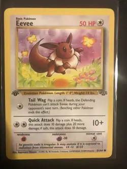 Pokemon TCG Eevee 51/64 Jungle 1st First Edition - Image 1