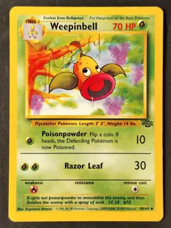 Weepinbell 48/64 Vintage Jungle Set Regular, WOTC Pokemon 1999 •MP/LP - Image 1