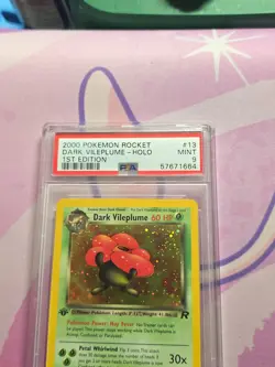 2000 Pokemon Team Rocket 1st Edition #13 Dark Vileplume Holo-PSA 9 - Image 3