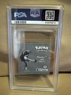 1999 Pokemon Stickers Pikachu And Ash Series 1 Bonus Prism Sticker PSA 7 - Image 2