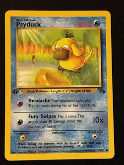 Pokemon TCG Psyduck 1st Edition Base Wizards 53/62 - Image 1