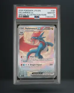 2025 POKEMON JTG EN-JOURNEY TOGETHER #187 SALAMENCE EX PSA 10 - Image 1