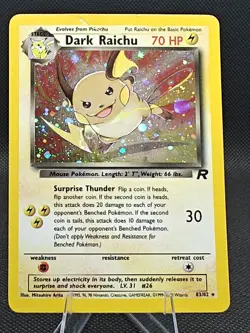 Dark Raichu Holo 83/82 Team Rocket – Damaged Top‑Left Corner – 2000 Pokemon WOTC - Image 3