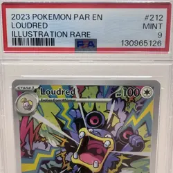 2023 POKEMON PAR EN-PARADOX RIFT ILLUSTRATION RARE #212 LOUDRED PSA 10 GEM MINT - Image 2