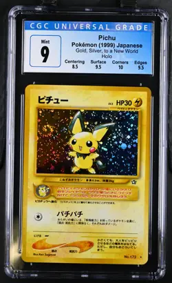 2000 Pokemon Japanese Gold Silver To A New World Holo Pichu CGC 9 - Image 1