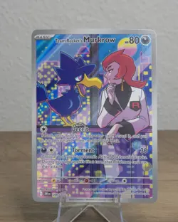 Team Rocket's Murkrow 200/182 Illustration Rare Destined Rivals Pokemon Holo NM - Image 1