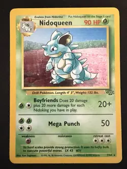 Vintage Pokemon TCG - Nidoqueen 7/64 Holo - Jungle - MP - Image 1