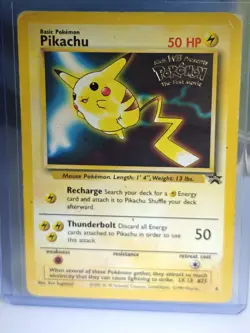 Pokemon TCG Pikachu #25 Black Star Promo - 1999 - WB The First Movie MP Rare - Image 3