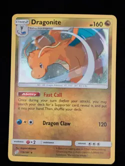 Pokemon Dragonite SM - Team Up 119/181 Holo Rare Near Mint NM - Image 1