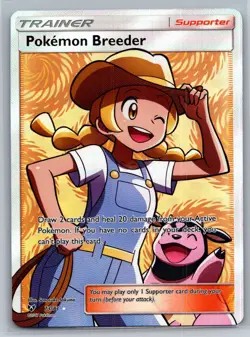 2017 Pokemon Breeder (Full Art) Holo Ultra Rare Shining Legends 73/73 NM - Image 1