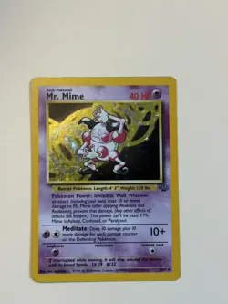 Pokemon TCG Mr. Mime Jungle 6/64 Unlimited Holo Rare 40 HP 1999 Wizards English - Image 1