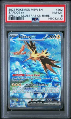 PSA 8 Zapdos EX 202/165 151 Pokemon - Image 1