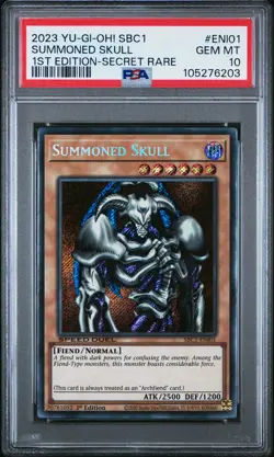 2023 YU-GI-OH! SBC1-SPEED DUEL STREETS OF BATTLE CITY SUMMONED SKULL PSA 10 - Image 1