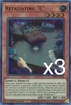 3X Yugioh Retaliating "C" GFP2-EN108 Ultra Rare 1st Edition NM - Image 1