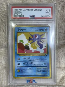 1998 Pokemon Japanese Vending Series 3 Horsea #116 PSA 9 MINT Vintage #2500012 - Image 1
