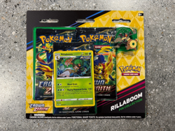 Pokemon TCG Cards Crown Zenith Rillaboom Pin Collection Brand New Factory Sealed - Image 1