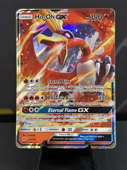 Ho-Oh GX - 21/147 - Ultra Rare Heavily Played Pokemon SM03 - Burning Shadows - Image 1