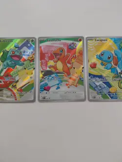 Lot 3 Cartes 30 ans Pokemon Bulbizarre Salameche Carapuce Premiers Partenaires - Image 3