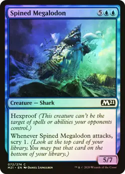 MTG Spined Megalodon FOIL NM Core Set 2021 M21 Magic Gathering card - Image 1