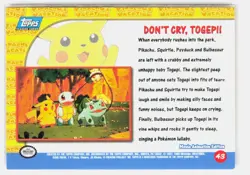Don't Cry, Togepi! #43 Topps The First Movie Trading Cards Pokemon LP - Image 2