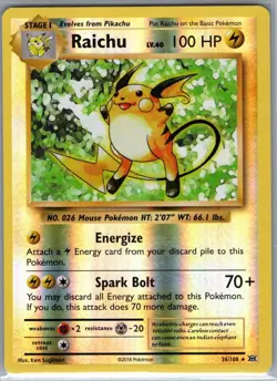 Raichu 36/108 Reverse Holo XY - Evolutions - Pokemon Card - NM - Image 1