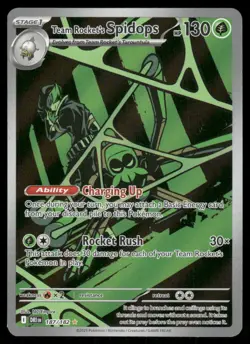 Pokemon Cards Team Rocket's Spidops 187/182 Destined Rivals IR NM *3 - Image 1
