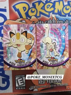 POKEMON TOPPS BLUE LABEL 1999 MEOWTH #52 PERSIAN #53 VINTAGE NM - Image 1