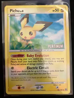 Pokemon TCG Pichu 45/100 Uncommon Stormfront Platinum Stamped Reverse Holo - Image 1