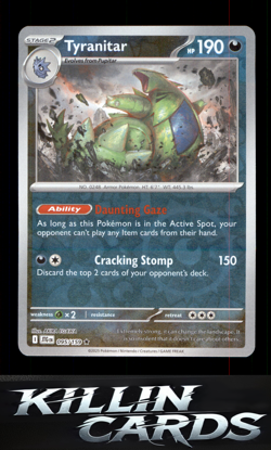 Reverse Holofoil Tyranitar 095/159 Pokemon Rare SV09: Journey Together Card NM - Image 1