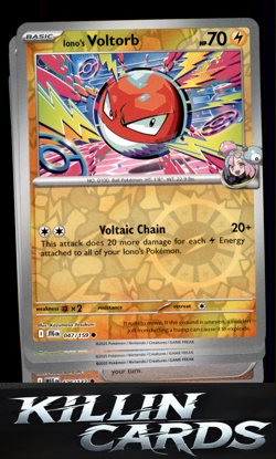 Reverse Holofoil Iono's Voltorb 047/159 Pokemon Common SV09: Journey Together Ca - Image 1
