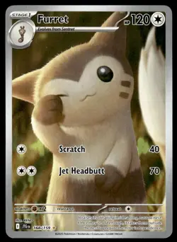 Pokemon TCG SV09: Journey Together #168/159 Furret Holo NM - Image 1