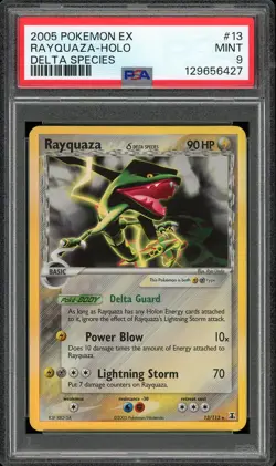 2005 Pokemon EX Delta Species #13 Rayquaza Holo PSA 9 MINT - Image 1