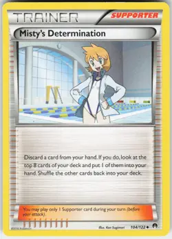 Misty's Determination 104/122 Uncommon BREAKpoint Pokemon Lightly Played - Image 1