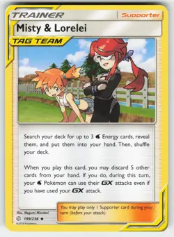 Misty & Lorelei 199/236 Uncommon Cosmic Eclipse Pokemon Near Mint - Image 1