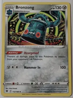 Pokemon TCG Bronzong Astral Radiance 112/189 Regular Uncommon - Image 1