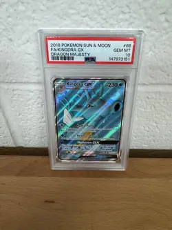 2018 POKEMON SUN & MOON DRAGON MAJESTY #66 FULL ART/KINGDRA GX PSA 10 - Image 1