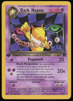 Pokemon 2000 1st Ed Team Rocket - Dark Hypno - Rare - 26 - Image 1