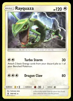 Rayquaza 106/145 Rare Guardians Rising Pokemon LP - Image 1